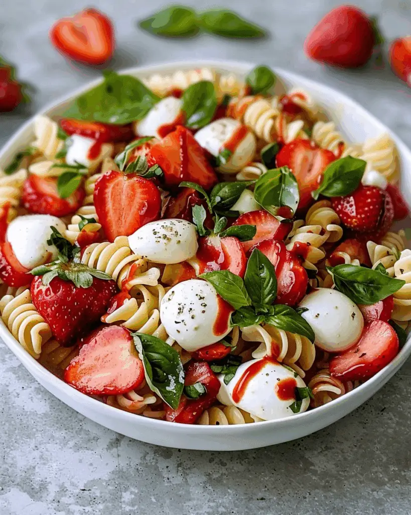 Fresh Strawberry Caprese Pasta Salad