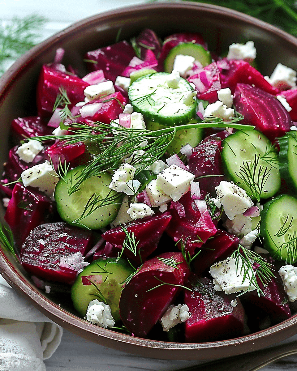 Beet Salad with Feta, Cucumbers, and Dill Recipe