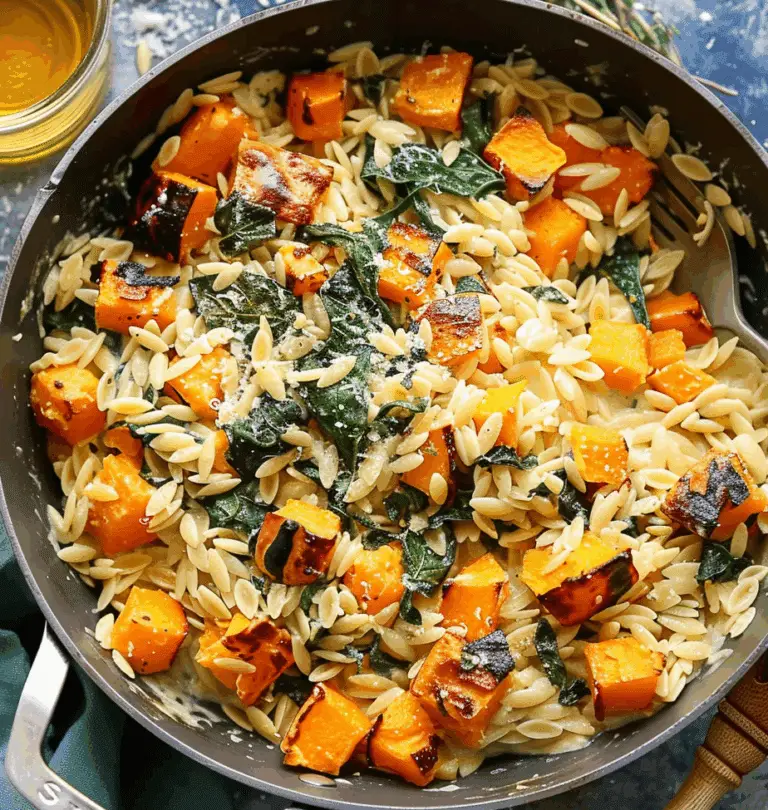 Creamy Orzo Pasta with Roasted Butternut