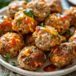 Spicy Rotel Sausage Balls with Cream Cheese