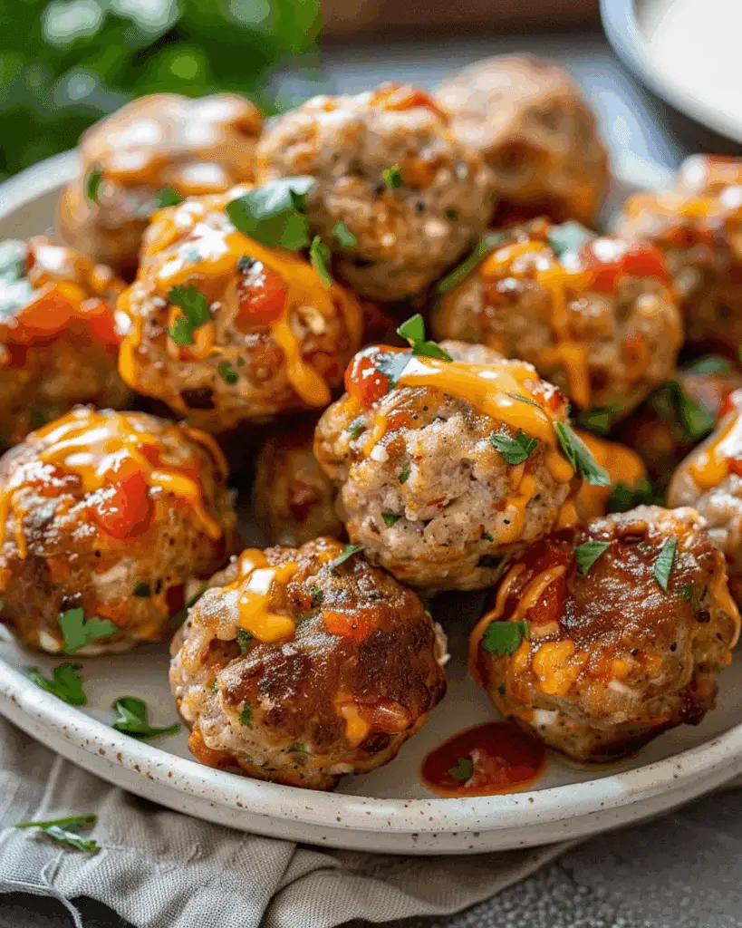 Spicy Rotel Sausage Balls with Cream Cheese