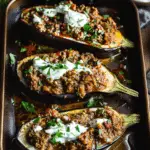 Harissa Beef Stuffed Eggplant Recipe