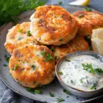 Salmon Cakes with Chive and Garlic Sauce Recipe