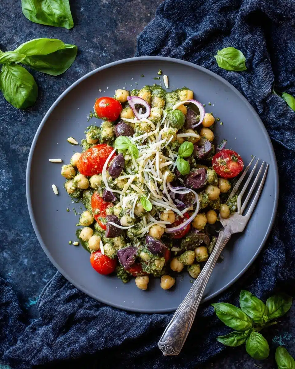 Pesto Chickpeas: A Quick Easy Dinner Recipe 4 Pesto Chickpeas: A Quick Easy Dinner Recipe - Recipe Image