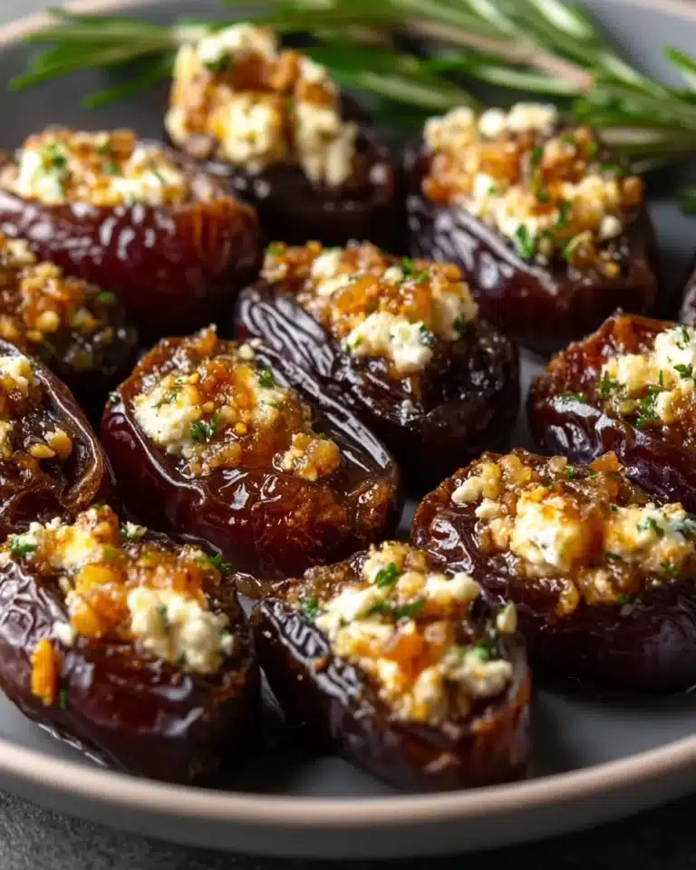 Feta-Parmesan Roasted Stuffed Dates Recipe