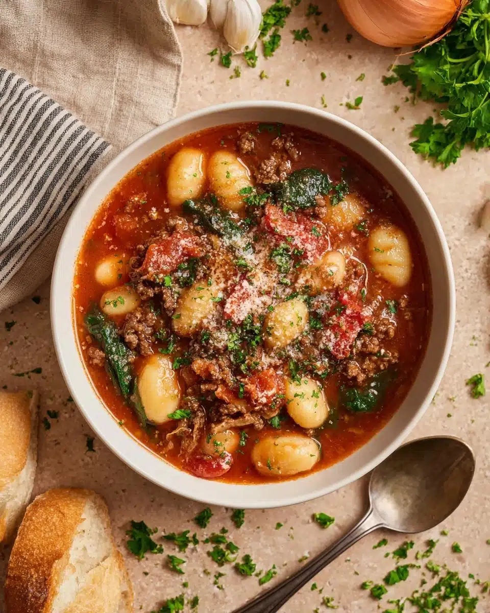 30 Minute Sausage Gnocchi Soup Recipe - Recipe Image