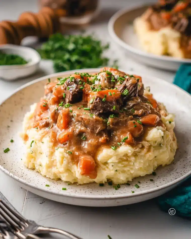 Fall Apple Cider Stew over Mashed Potatoes Recipe