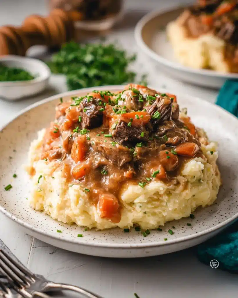 Fall Apple Cider Stew over Mashed Potatoes Recipe