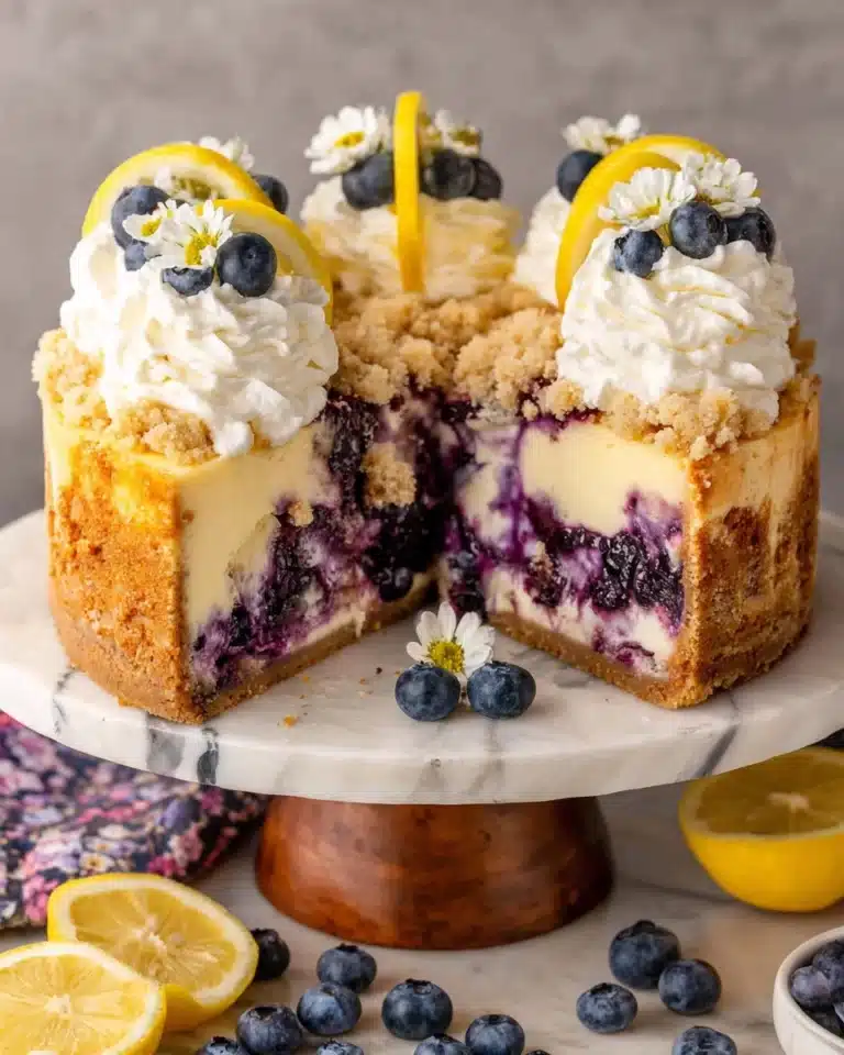 Lemon Blueberry Crumble Cheesecake Recipe