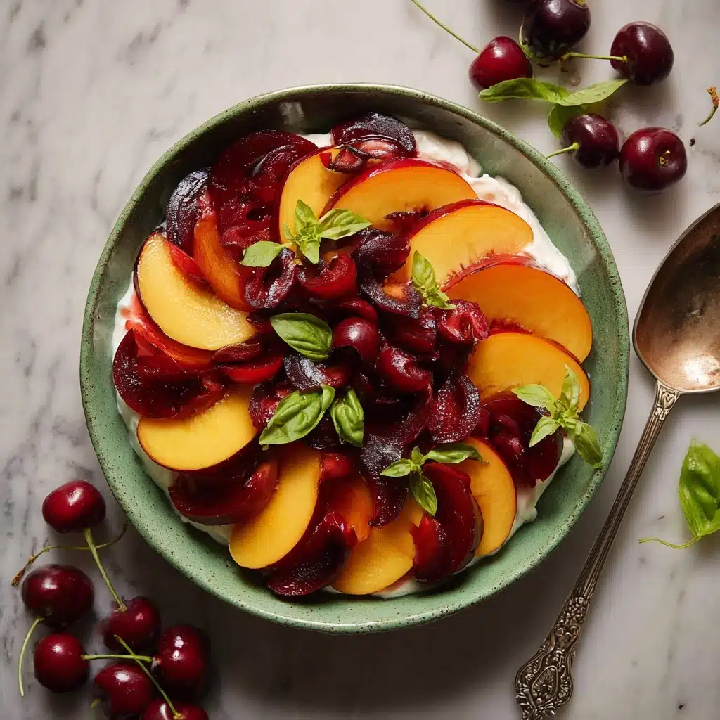 Stone Fruit Salad with Thai Basil Yogurt Recipe 4 Stone Fruit Salad with Thai Basil Yogurt Recipe - Recipe Image