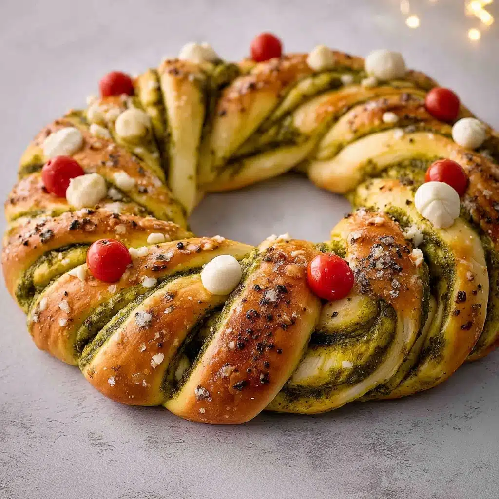 Vegan Pesto Bread Wreath Recipe 4 Vegan Pesto Bread Wreath Recipe - Recipe Image