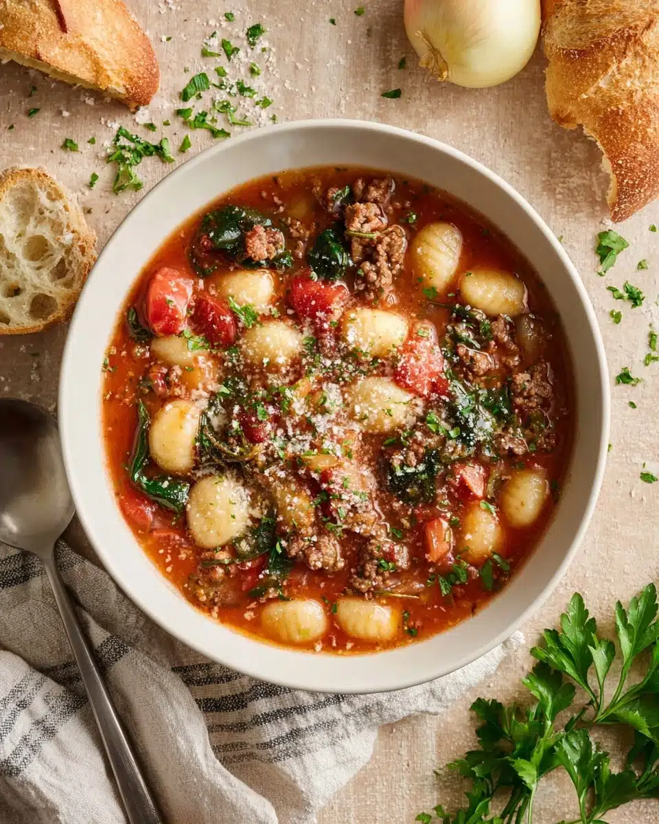 30 Minute Sausage Gnocchi Soup Recipe - Recipe Image