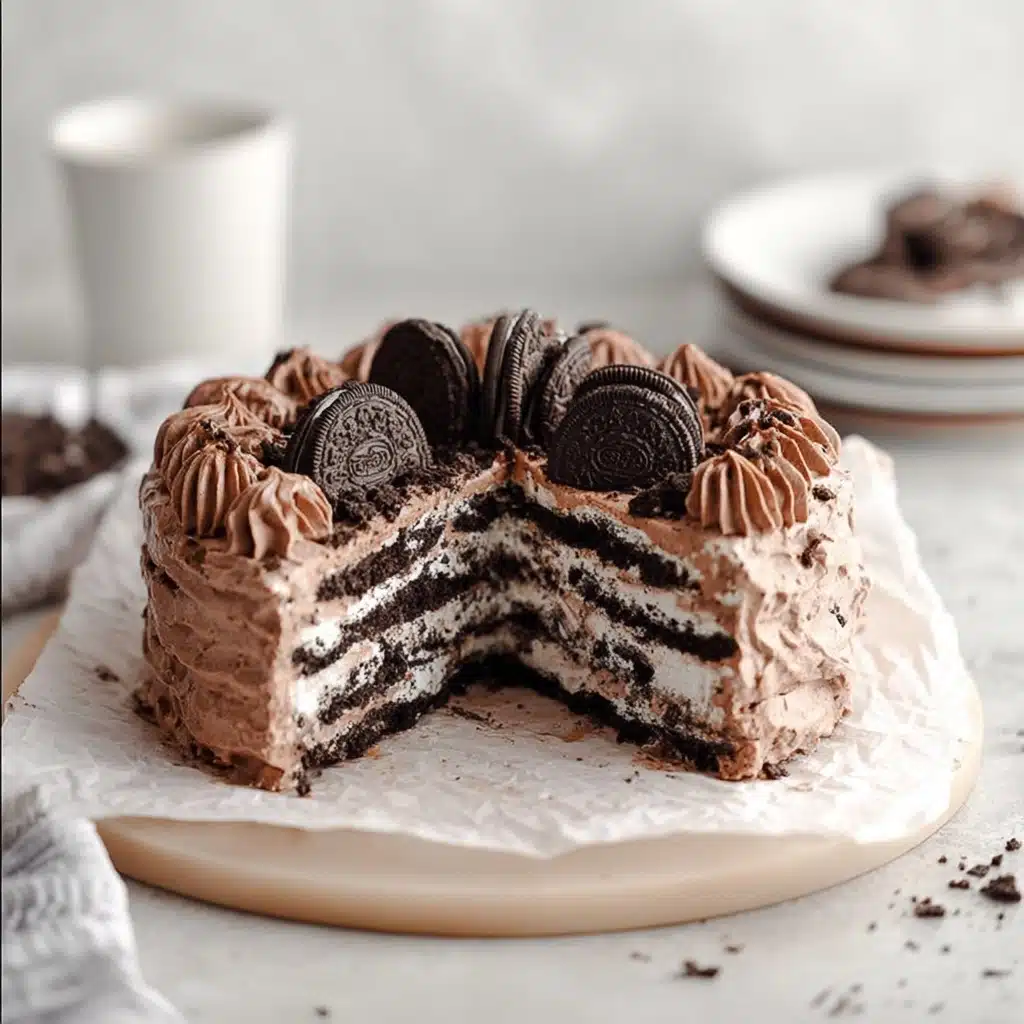 Chocolate Oreo Ice Box Cake Recipe - Recipe Image