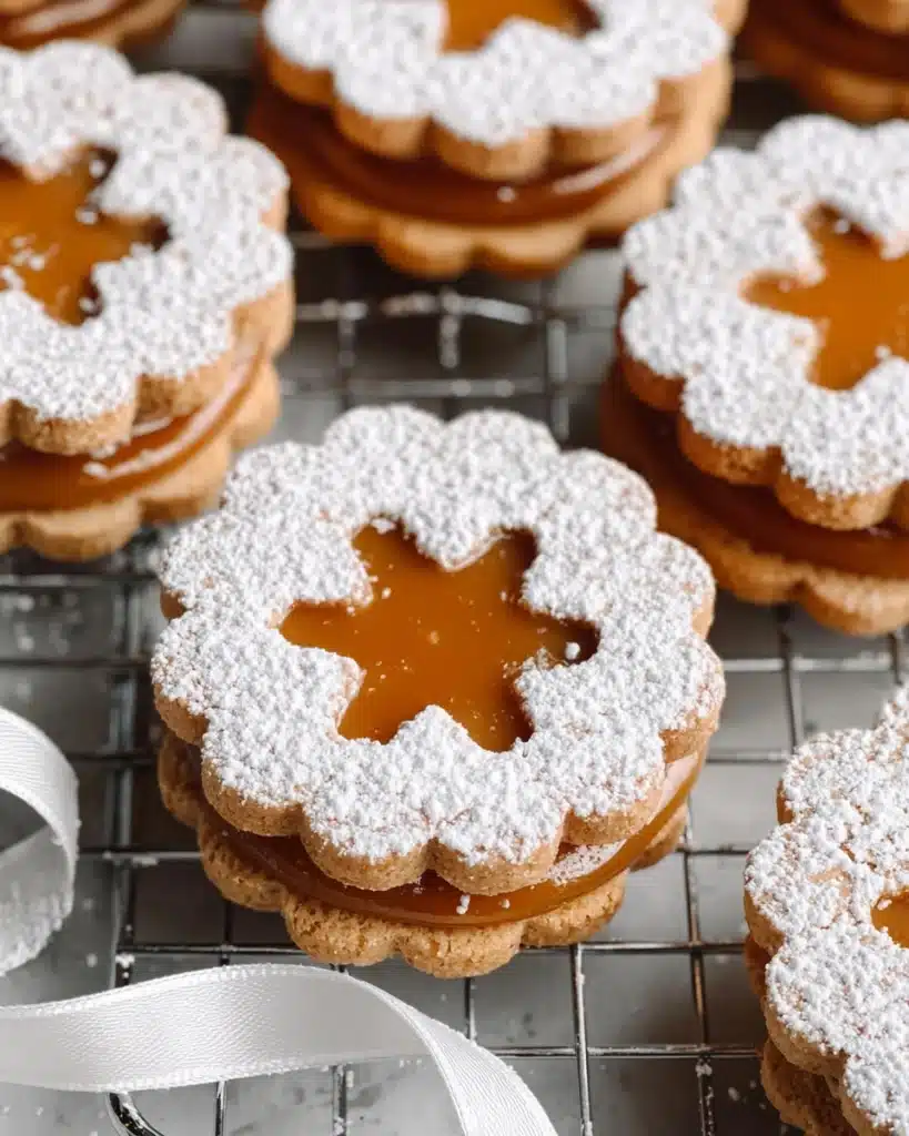 Salted Caramel Linzer Cookies Recipe
