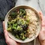 Garlic Ginger Ground Beef + Frozen Broccoli Stir Fry Recipe