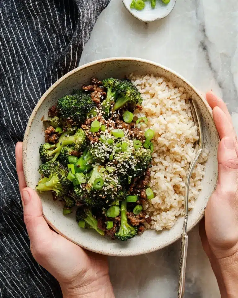 Garlic Ginger Ground Beef + Frozen Broccoli Stir Fry Recipe
