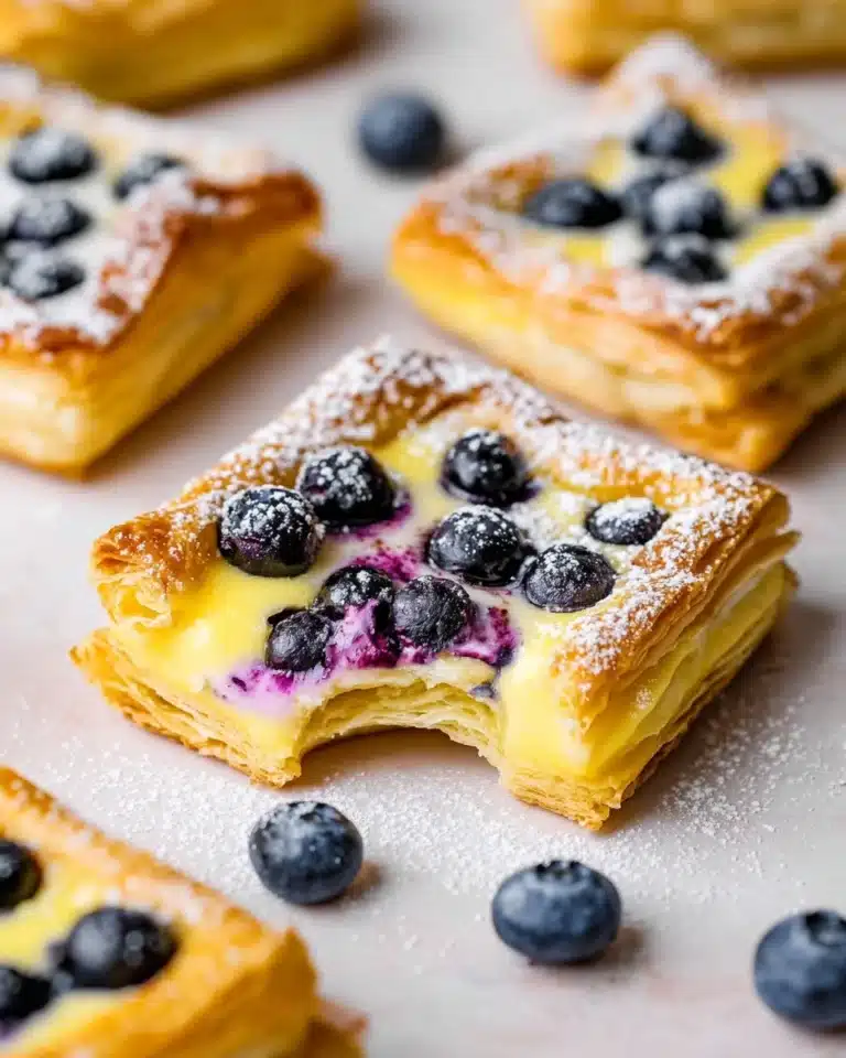 Blueberry & Lemon Cream Cheese Puff Pastry Squares Recipe
