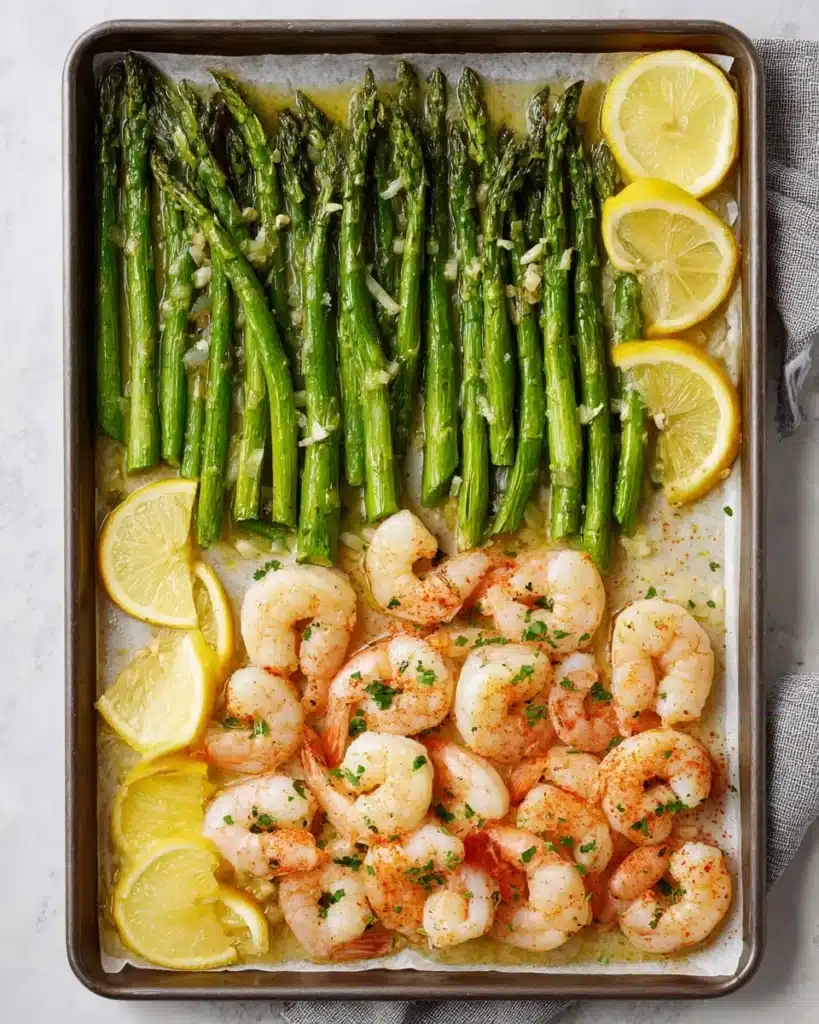 Sheet pan Asparagus and Shrimp Recipe