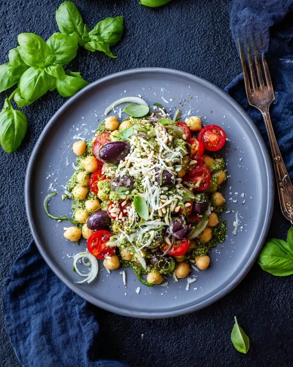 Pesto Chickpeas: A Quick Easy Dinner Recipe 5 Pesto Chickpeas: A Quick Easy Dinner Recipe - Recipe Image