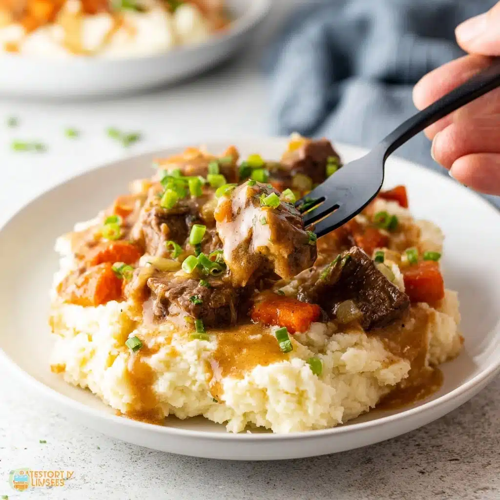 Fall Apple Cider Stew over Mashed Potatoes Recipe - Recipe Image