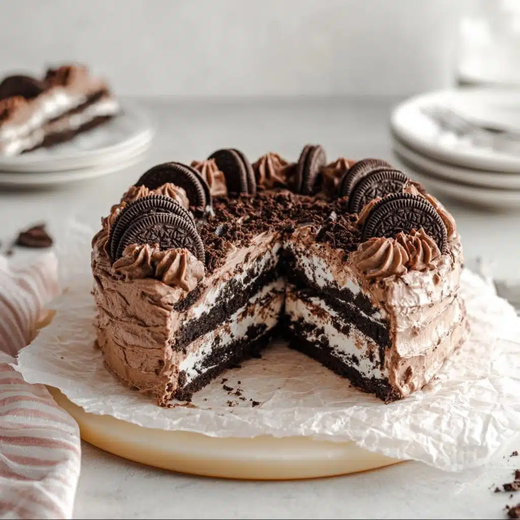 Chocolate Oreo Ice Box Cake Recipe - Recipe Image