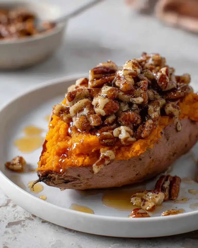 Pecan pie double baked sweet potatoes Recipe