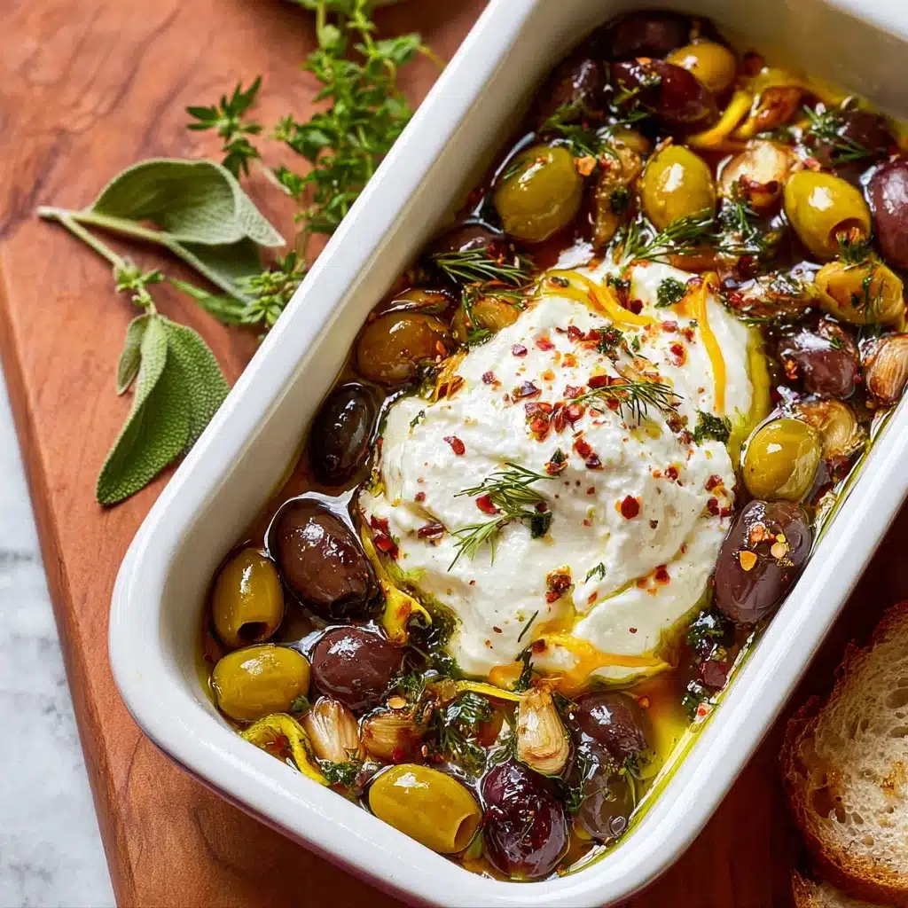 Herb Roasted Olives with Burrata Recipe 4 Herb Roasted Olives with Burrata Recipe - Recipe Image