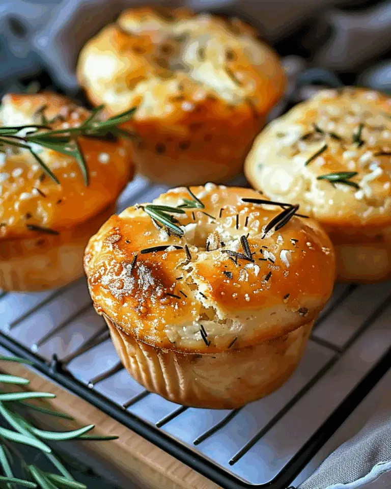 Easy Garlic Rosemary Focaccia Muffins