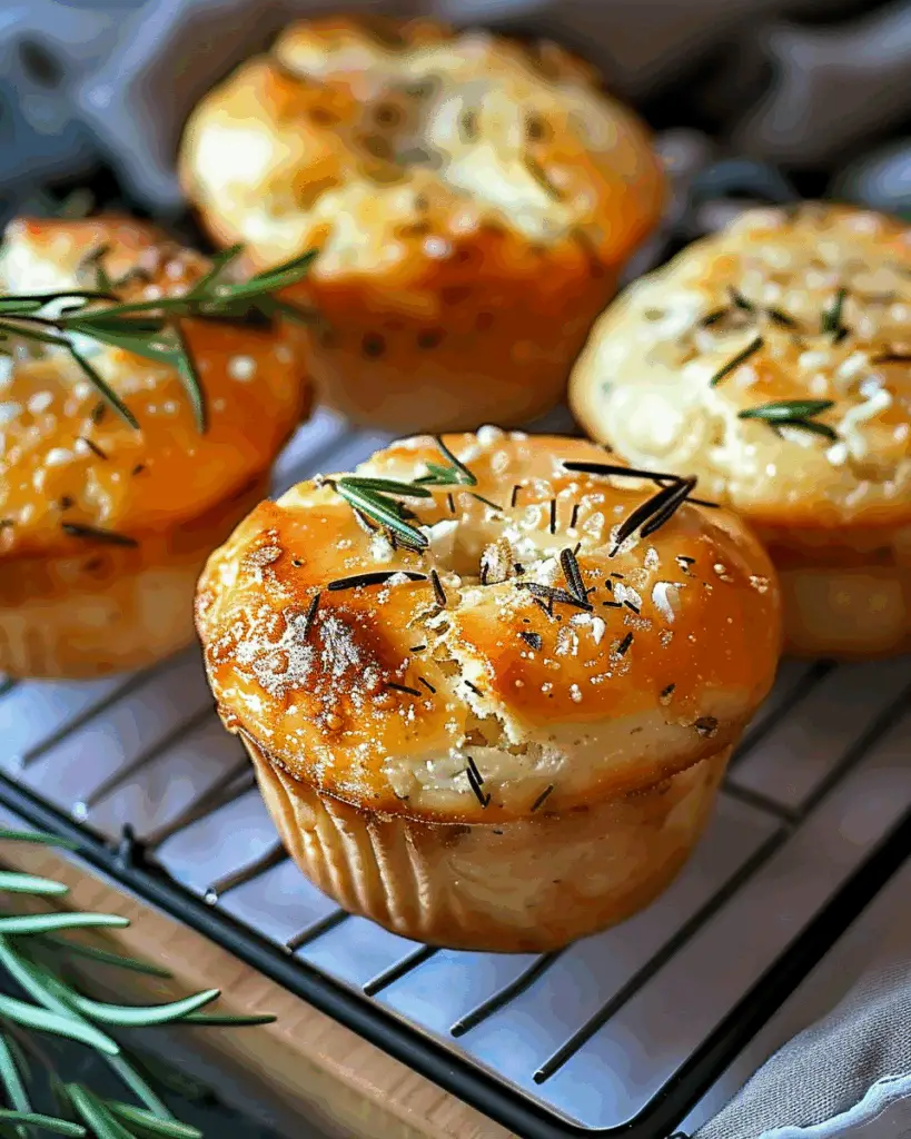 Easy Garlic Rosemary Focaccia Muffins