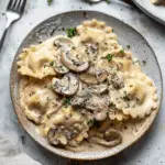 Ravioli with Mushroom Cream Sauce