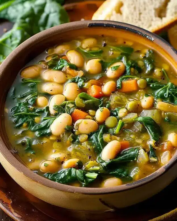 Spinach, Lentil, and Butter Bean Soup Recipe