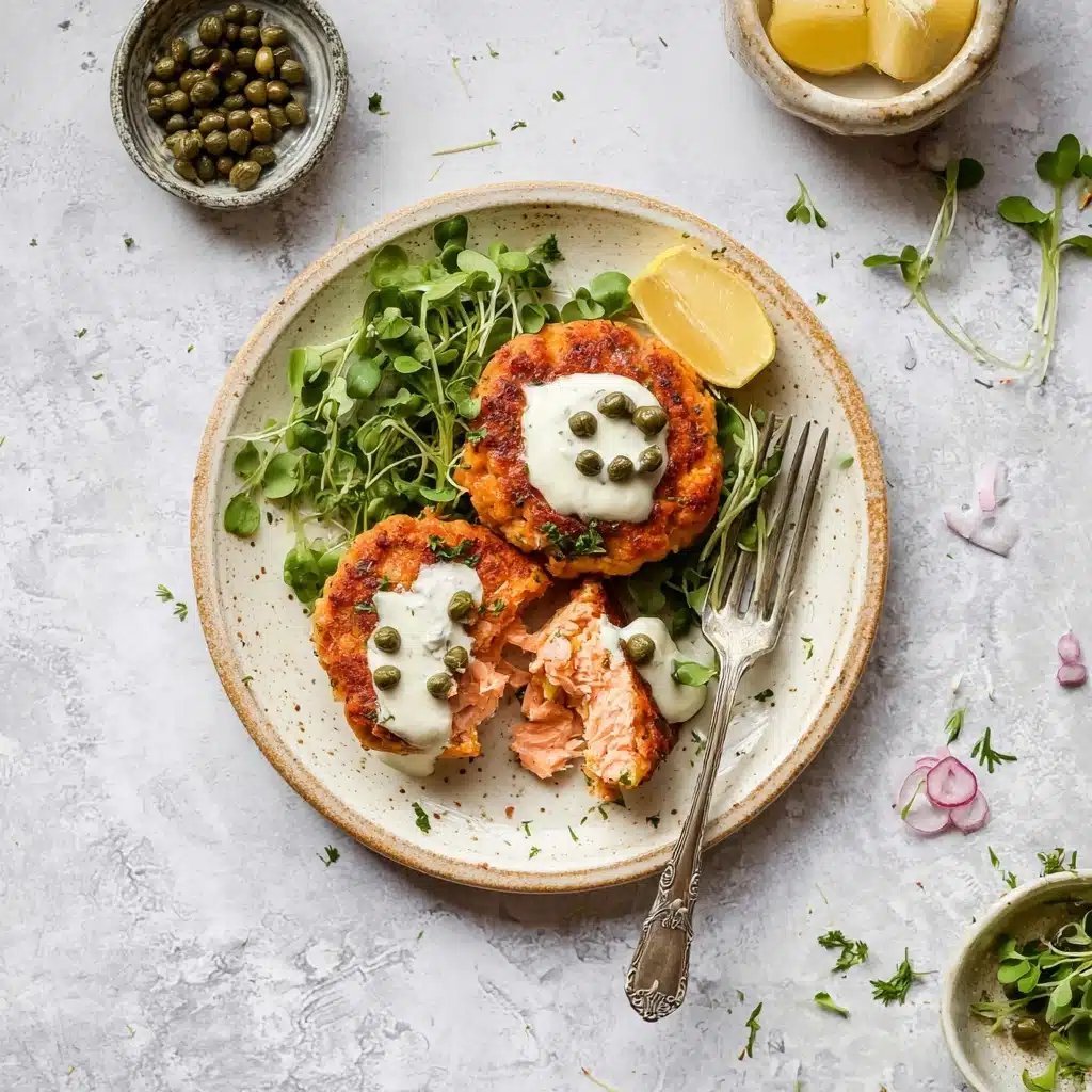 Pan Seared Salmon Cakes with Creamy Yogurt Sauce Recipe 5 Pan Seared Salmon Cakes with Creamy Yogurt Sauce Recipe - Recipe Image