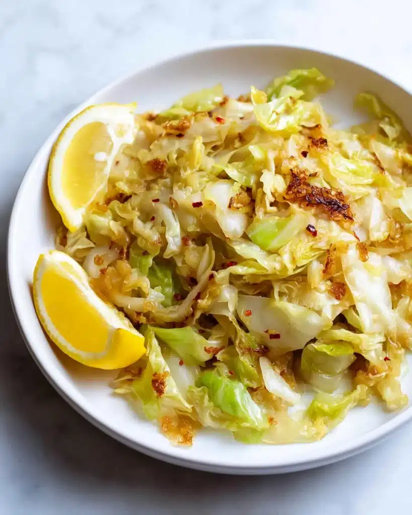 Lemon Garlic Sauteed Cabbage Recipe