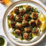 Chimichurri Chicken Meatballs with Feta Cream Recipe