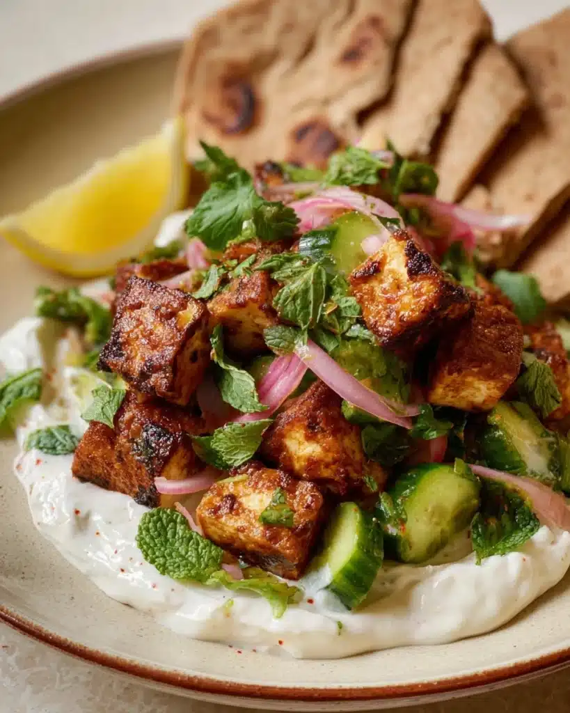 Lemon Glazed Cucumber Tofu Salad Recipe