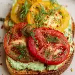 Marinated Tomato Toast with Garlic Dill Edamame Spread Recipe 6 Marinated Tomato Toast with Garlic Dill Edamame Spread Recipe