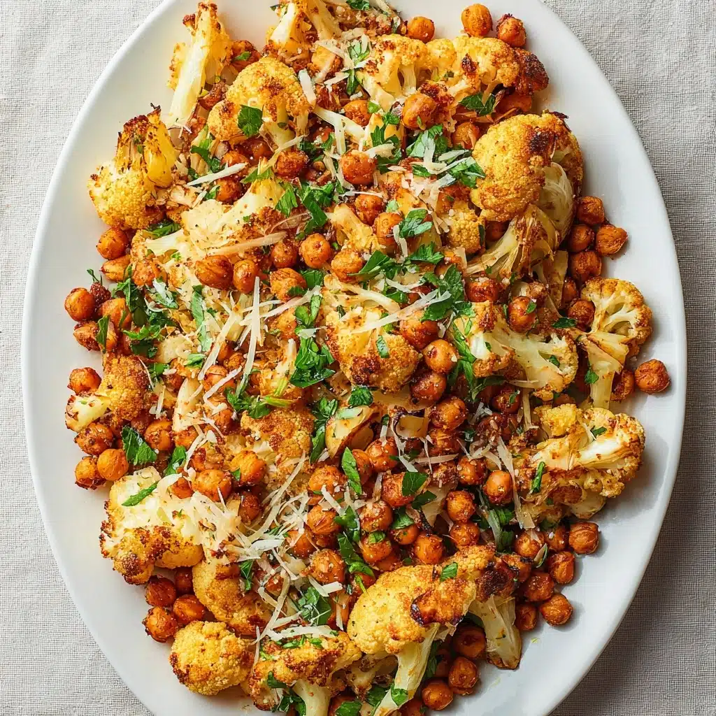 Crispy Sheet Pan Garlic Parmesan Cauliflower And Chickpeas Recipe 5 Crispy Sheet Pan Garlic Parmesan Cauliflower And Chickpeas Recipe - Recipe Image