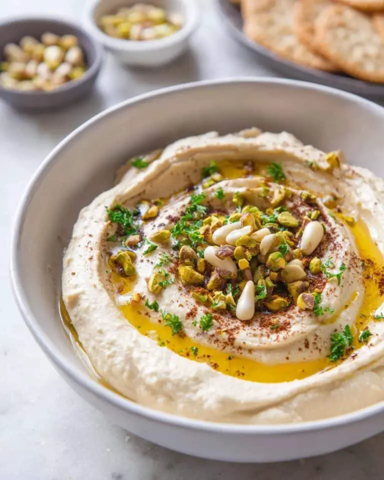 Creamy Roasted Garlic Hummus Recipe