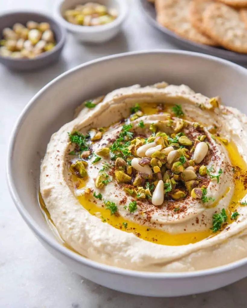 Creamy Roasted Garlic Hummus Recipe