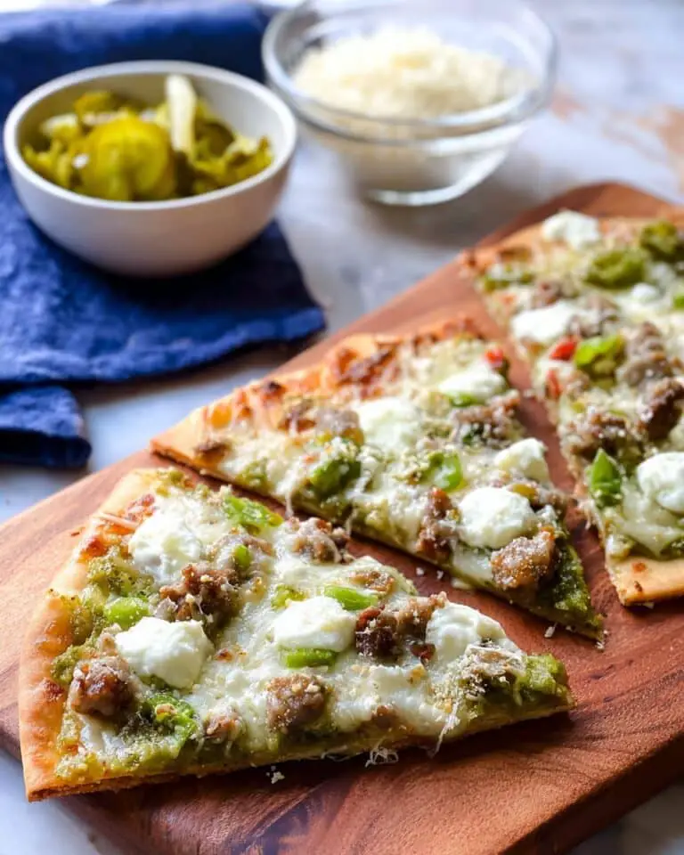 Sausage Ricotta Flatbread Pizza Recipe