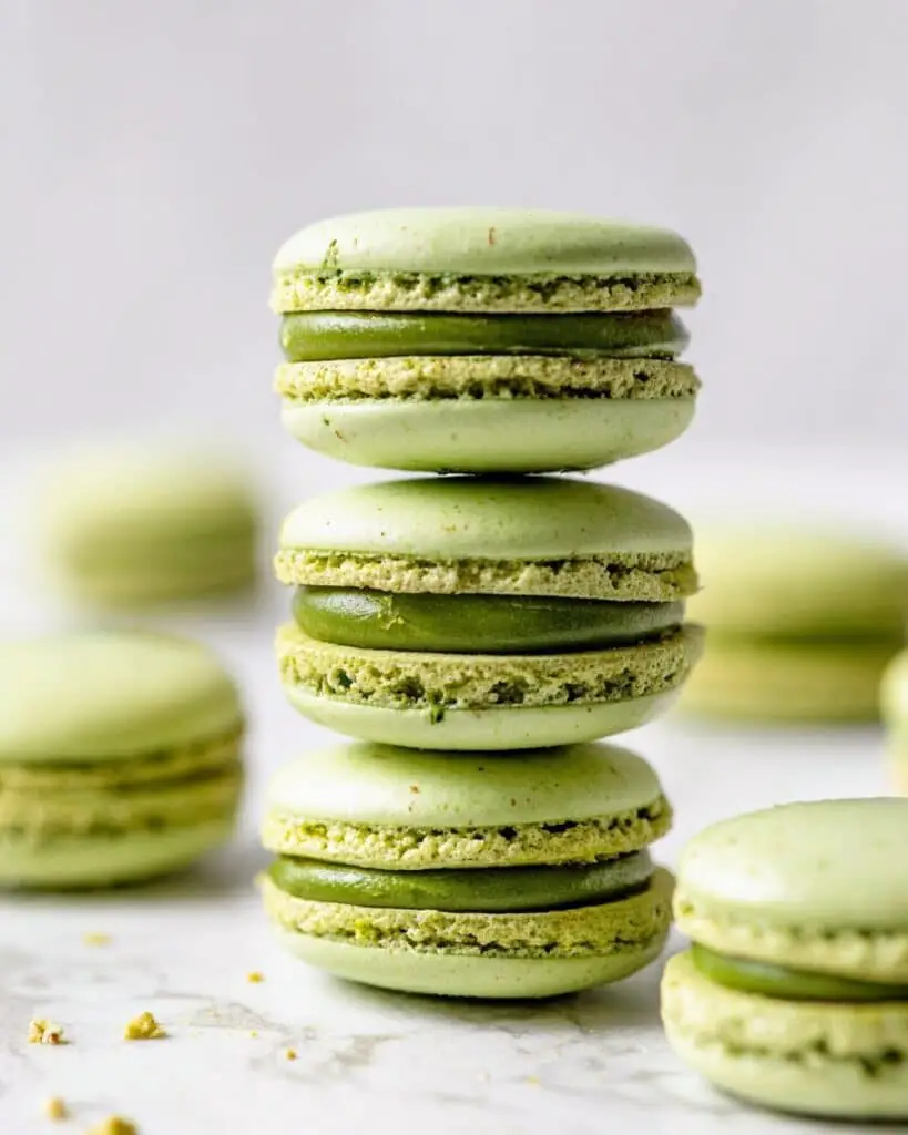 Matcha Macarons with Matcha Ganache Recipe