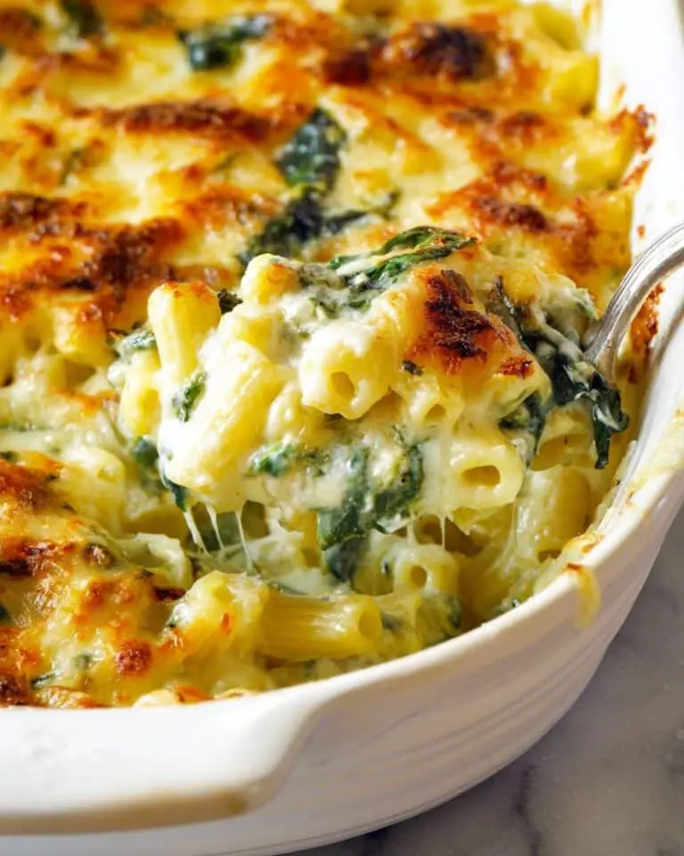 Old Fashioned Baked Macaroni and Cheese with Spinach Recipe