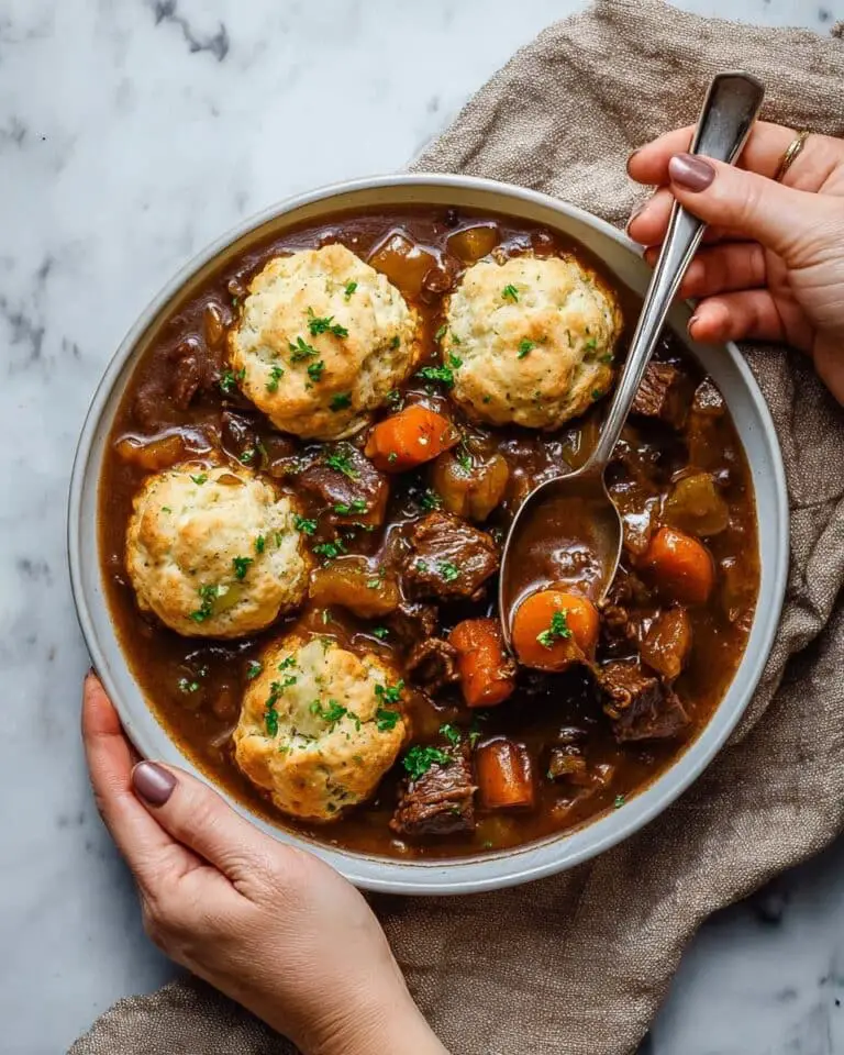Slow Cooker British Beef Stew with Dumplings Recipe