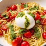 Urrata with Pasta, Tomatoes & Basil Recipe