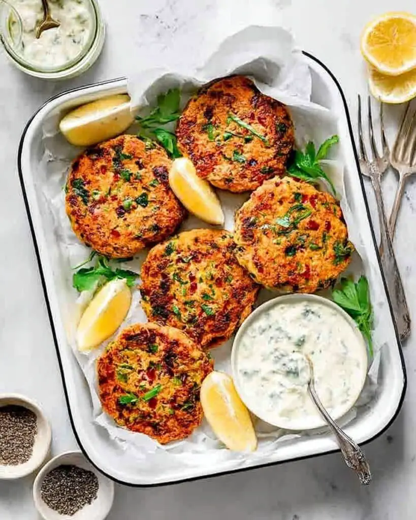 Salmon Patties with Lemon Dill Mayonnaise Recipe