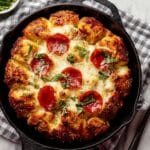 Easy Pizza Dip in a Skillet with Pepperoni, Mozzarella, and Garlic Seasoning Recipe