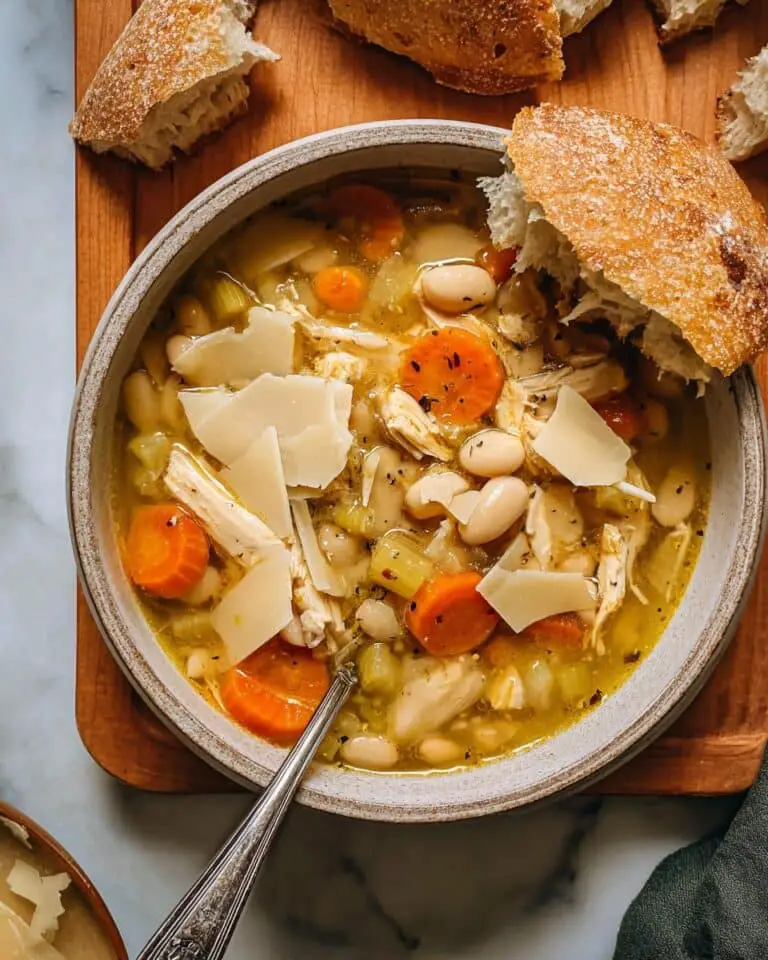 White Bean Chicken Soup with Parmesan and Lemon Recipe