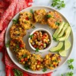 Chive Corn Fritters with Roasted Zucchini Salsa Recipe