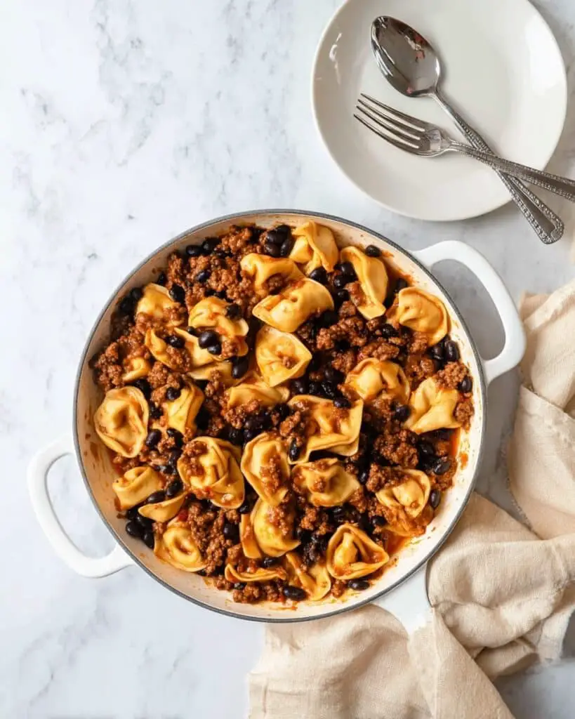 Skillet Enchilada Tortellini Recipe