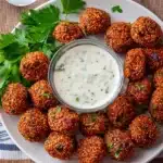 Quinoa Pizza Balls with Yogurt Ranch Dipping Sauce Recipe